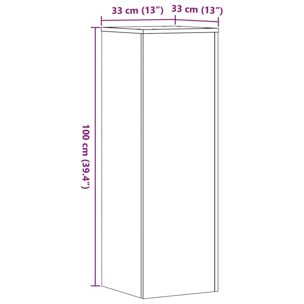 Plant Stands Flower Display Stand 33x33x100 cm White 2 Piece Engineered Wood