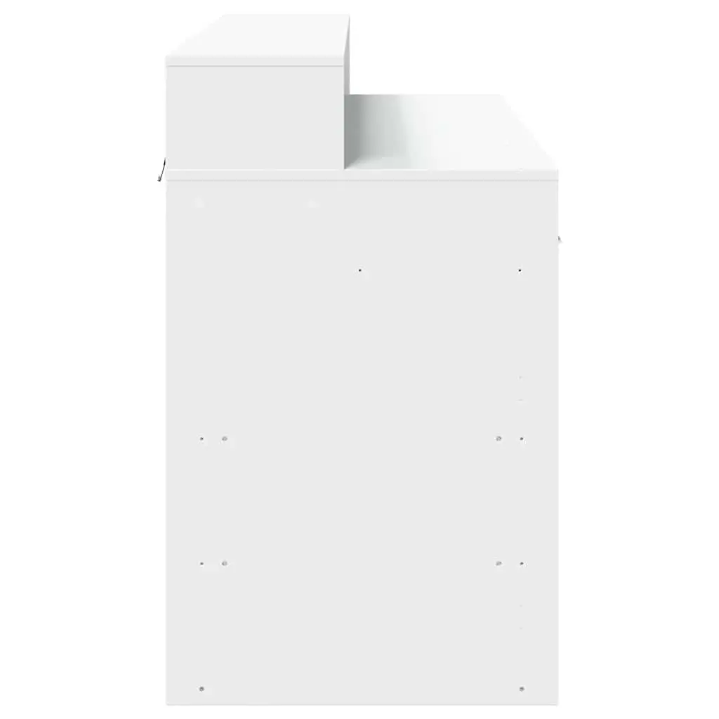 White LED Desk with RGB Lighting and Ample Storage