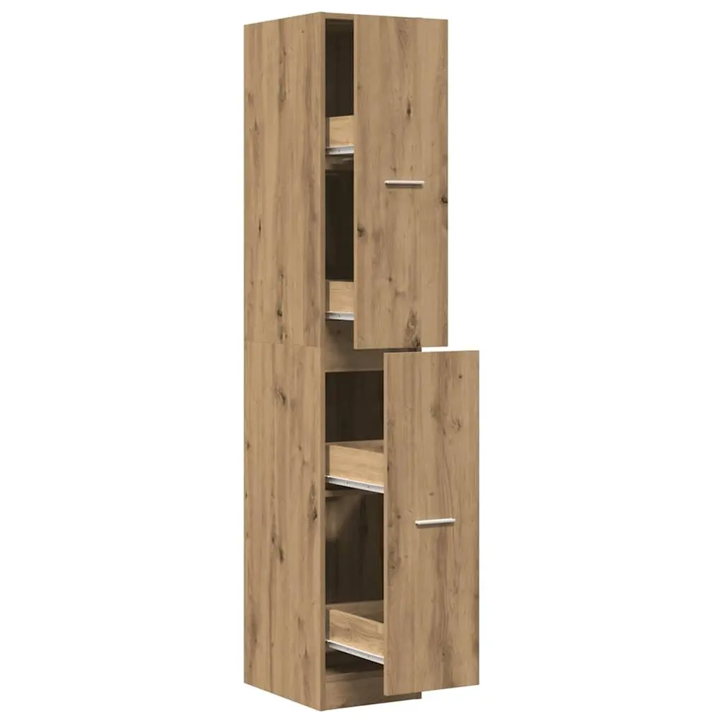 Apothecary Storage Cabinet Home Office Organiser Tall Unit 30W x 41D x 1745H cm Brown Engineered Wood