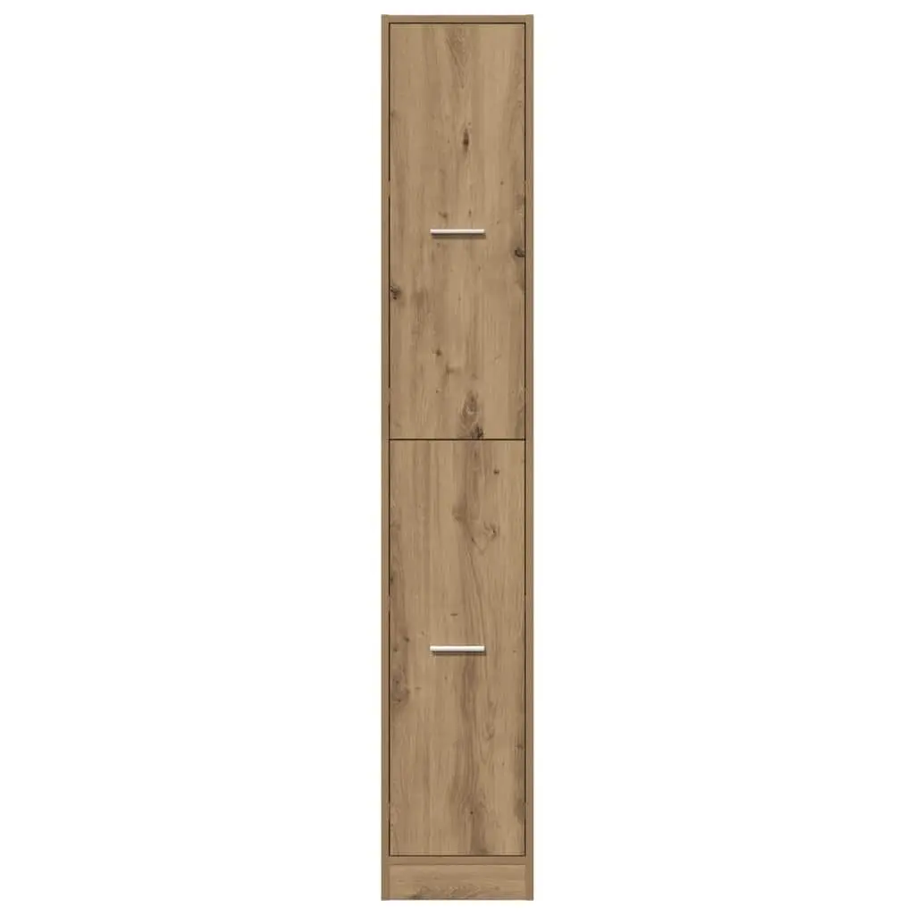 Apothecary Storage Cabinet Home Office Organiser Tall Unit 30W x 41D x 1745H cm Brown Engineered Wood