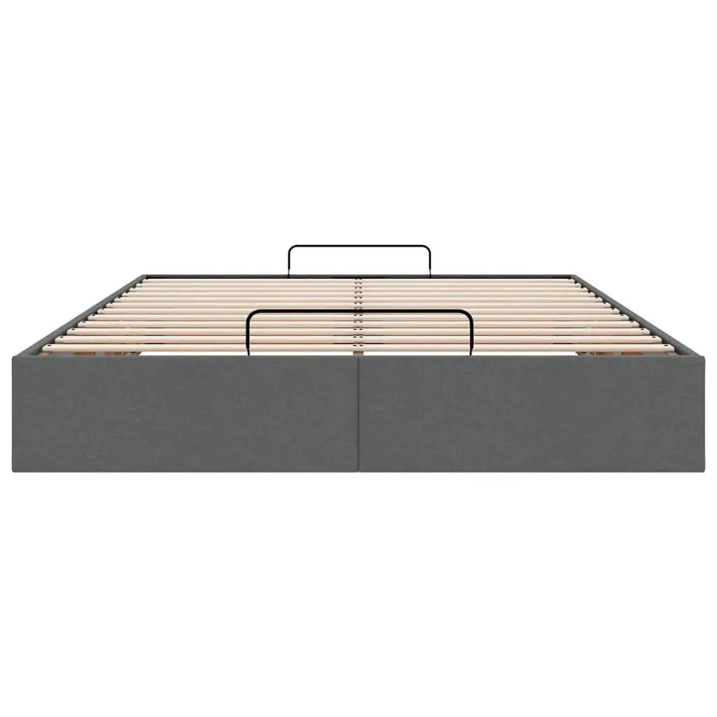 Ottoman Storage Bed Frame Double Grey Fabric Lift Mechanism Bedroom Furniture