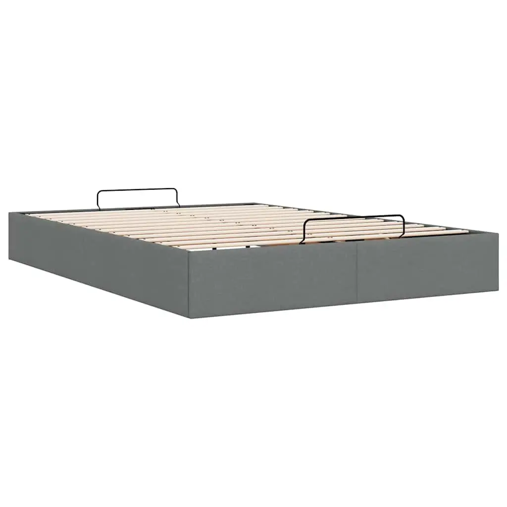 Ottoman Storage Bed Frame Double Grey Fabric Lift Mechanism Bedroom Furniture