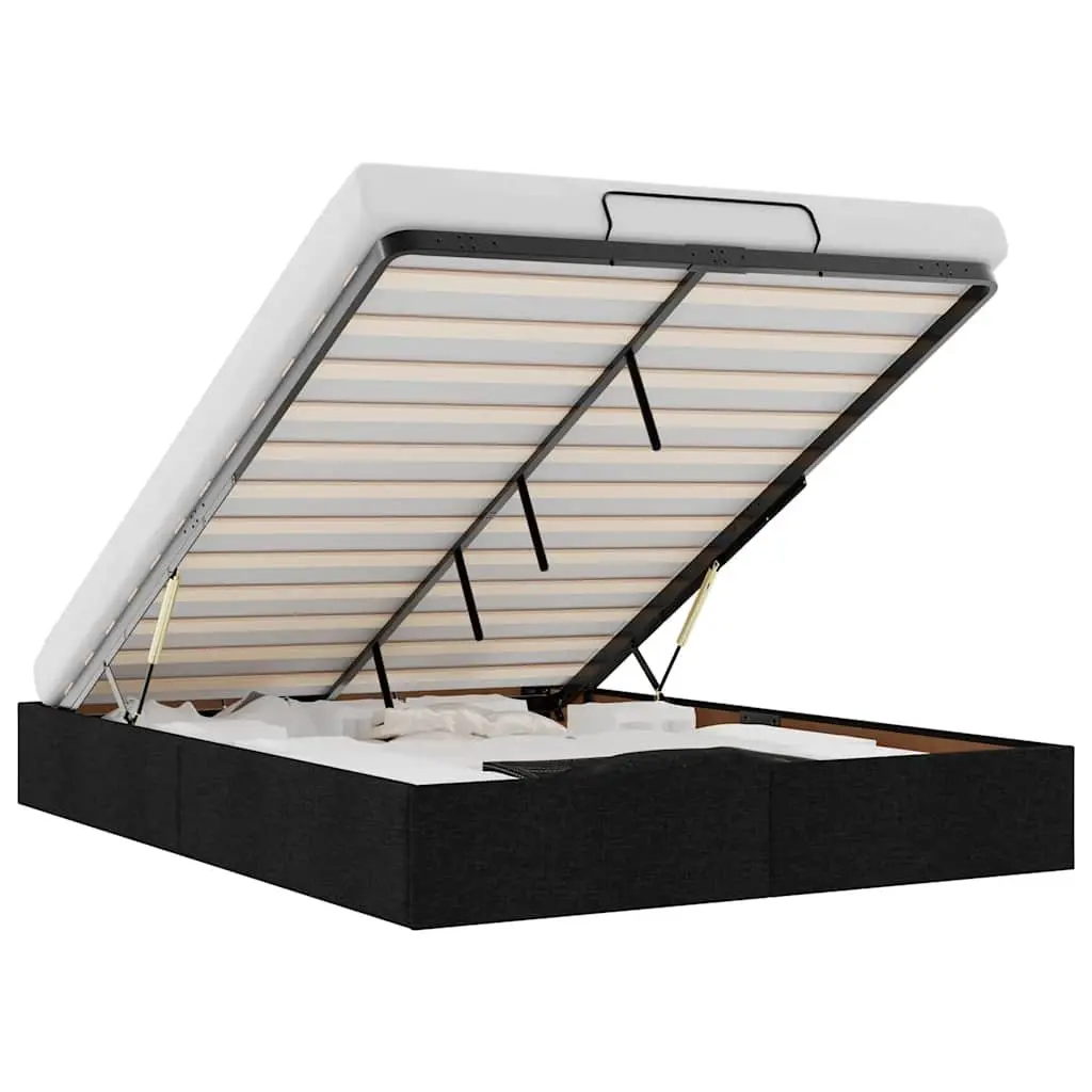 Black Ottoman Bed Frame with Smart Storage Solutions