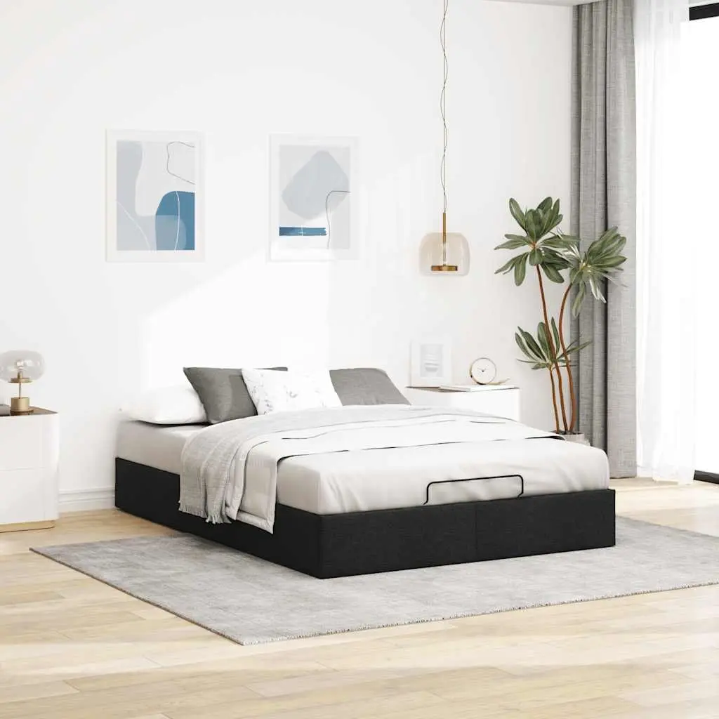 Black Ottoman Bed Frame with Smart Storage Solutions