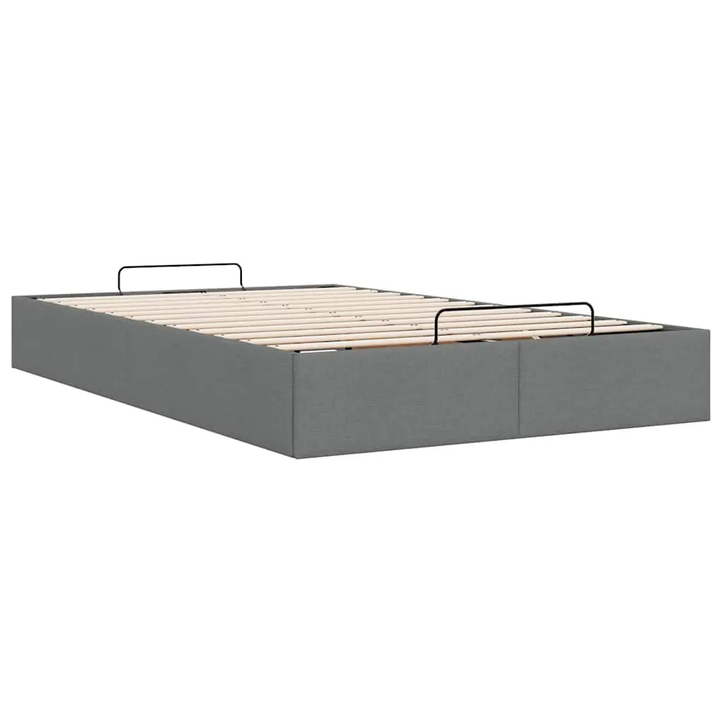 Ottoman Storage Bed Frame King Single Grey Fabric Lift Mechanism Under Bed