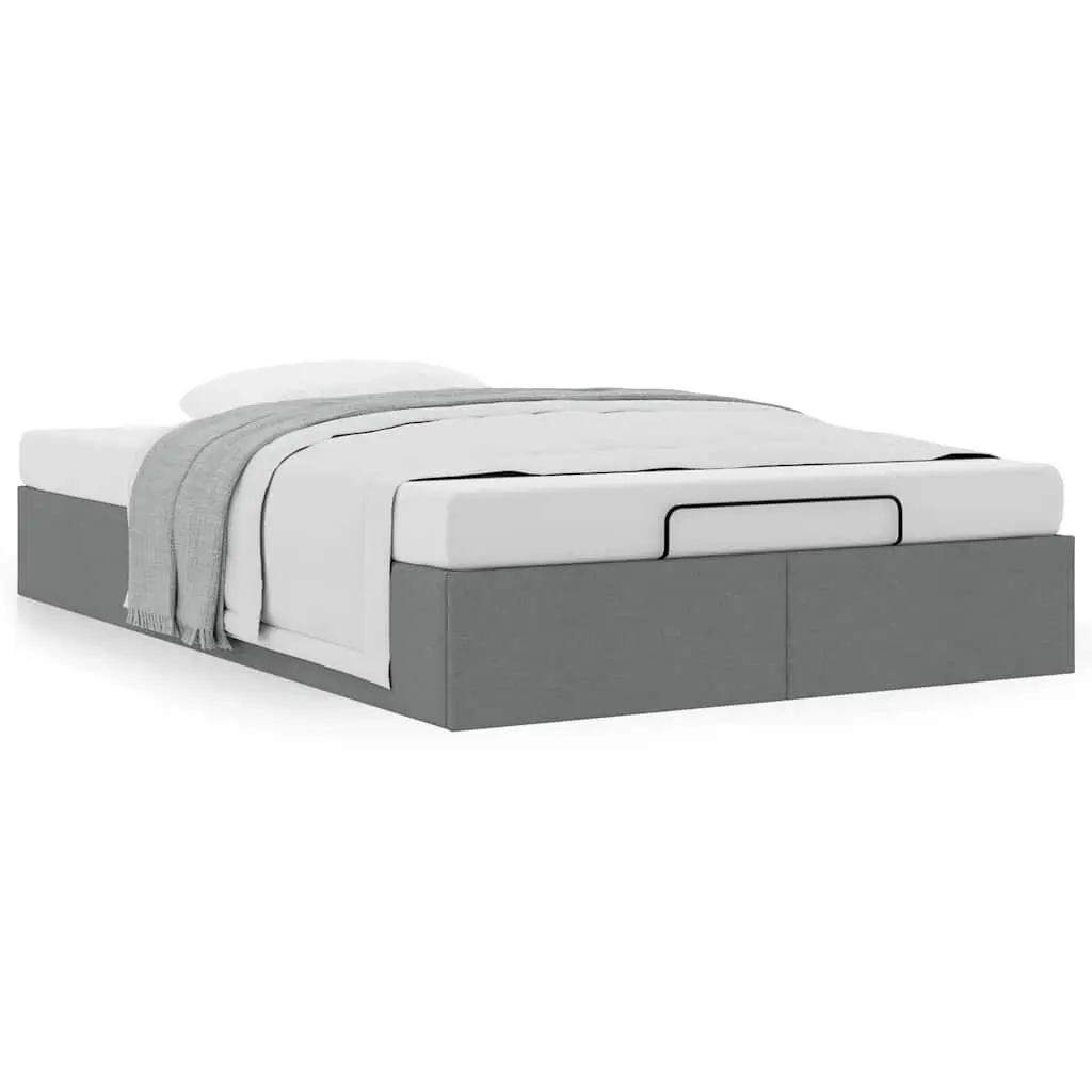 Ottoman Storage Bed Frame King Single Grey Fabric Lift Mechanism Under Bed