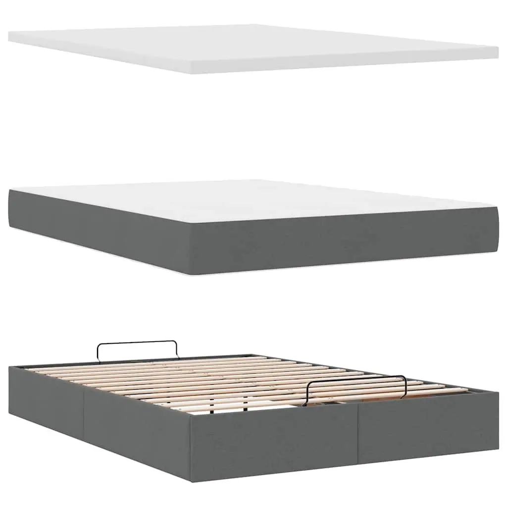 Grey Queen Ottoman Bed