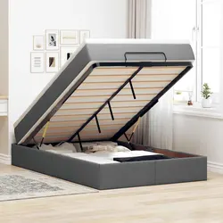 Comfortable Grey Ottoman Bed Offering Practical Features