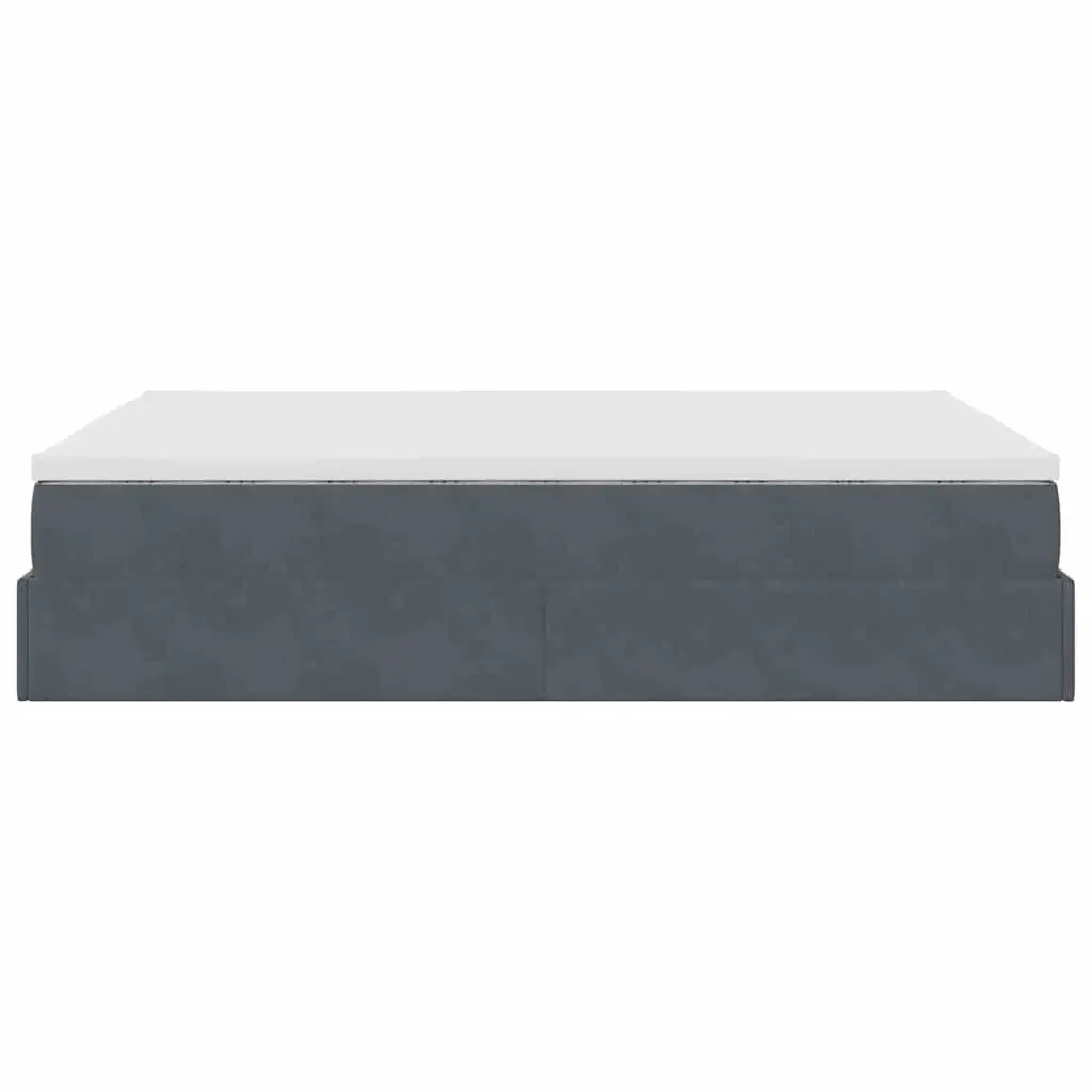 Ottoman Bed with Pocket Spring Mattress Grey Double Velvet Storage Bedroom