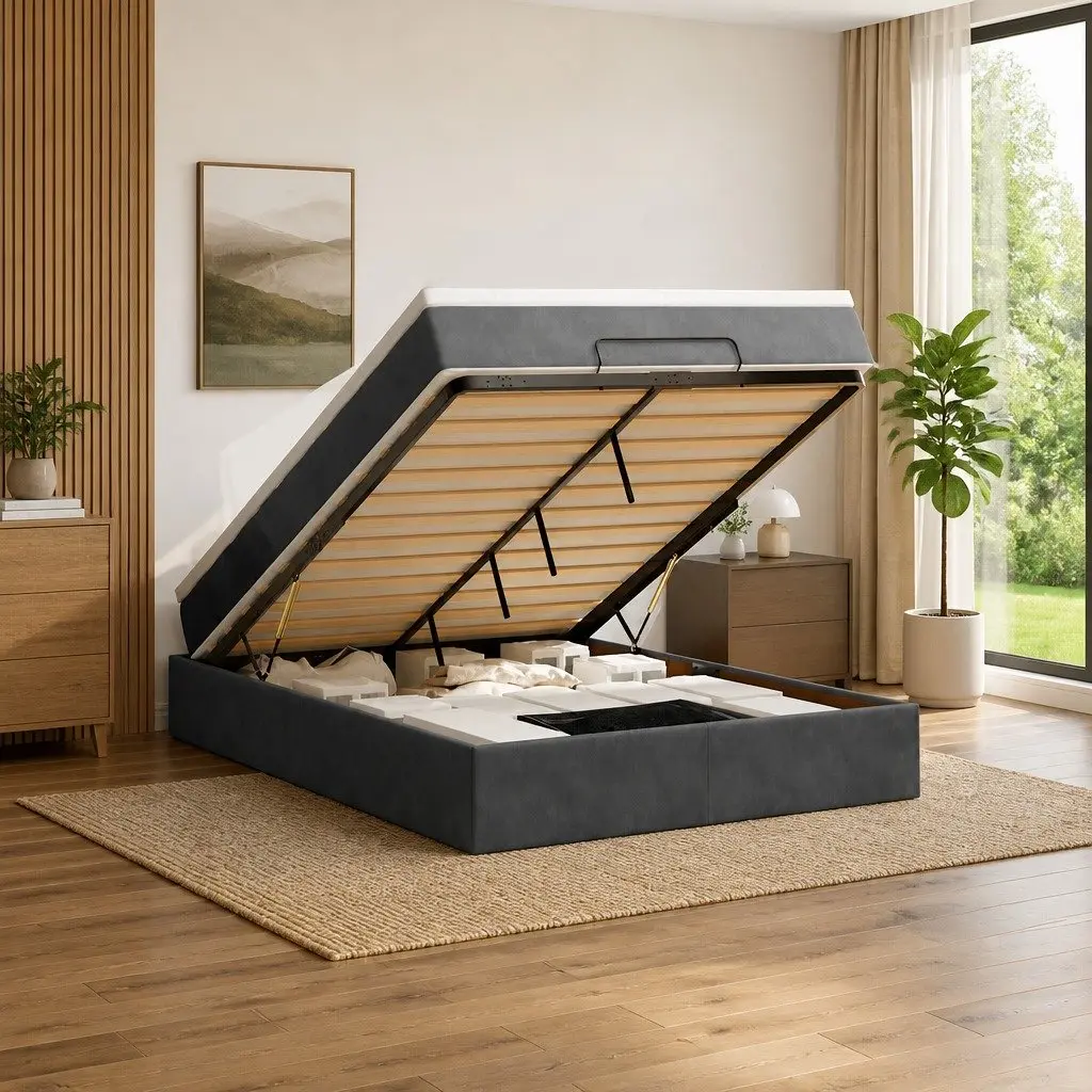Queen Ottoman Bed with Pocket Spring Mattress