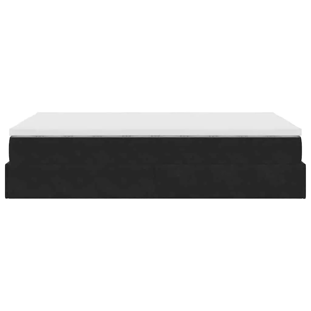 Ottoman Storage Bed King Single Black Velvet with Pocket Spring Mattress &