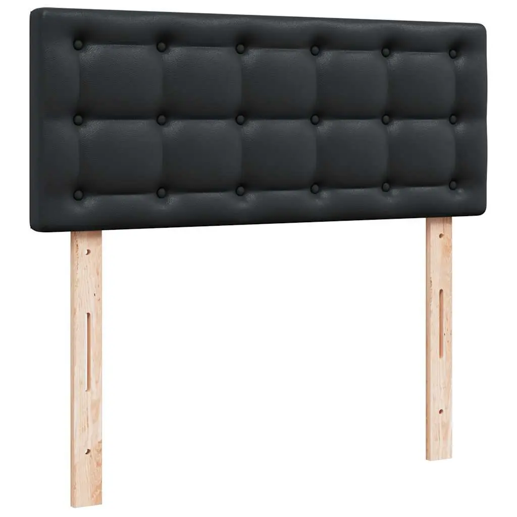 Ottoman Bed King Single Black Faux Leather Storage Lift Frame with Pocket Spring Mattress
