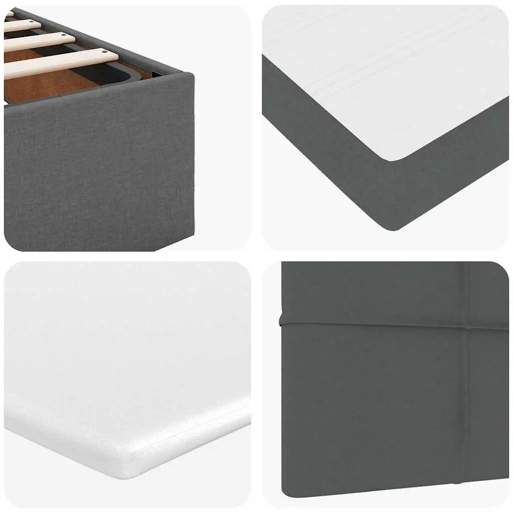 Ottoman Bed Queen Size Storage Grey Fabric with Pocket Spring Mattress