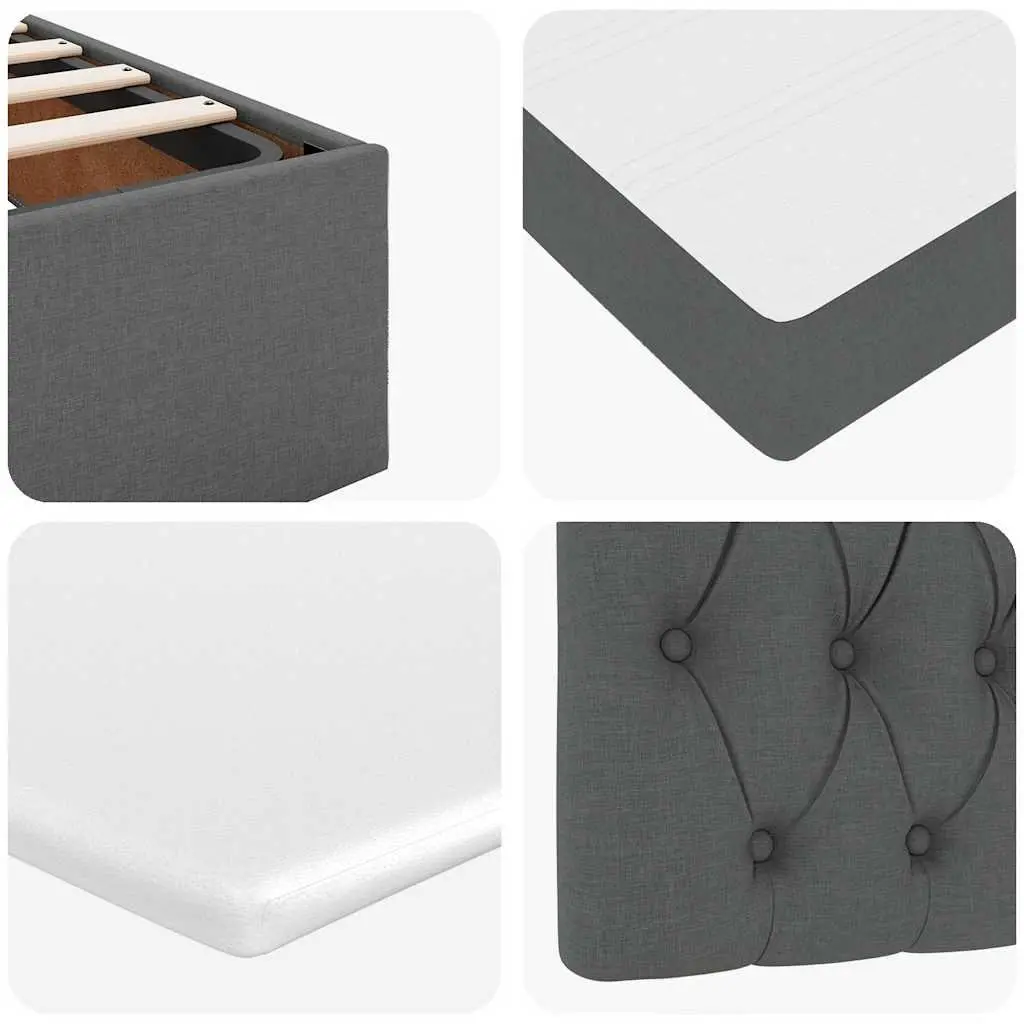 Ottoman Bed with Mattress Queen Size Grey Fabric Storage Lift Hydraulic Base