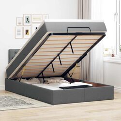 Practical Grey Ottoman Bed with Storage and Comfort