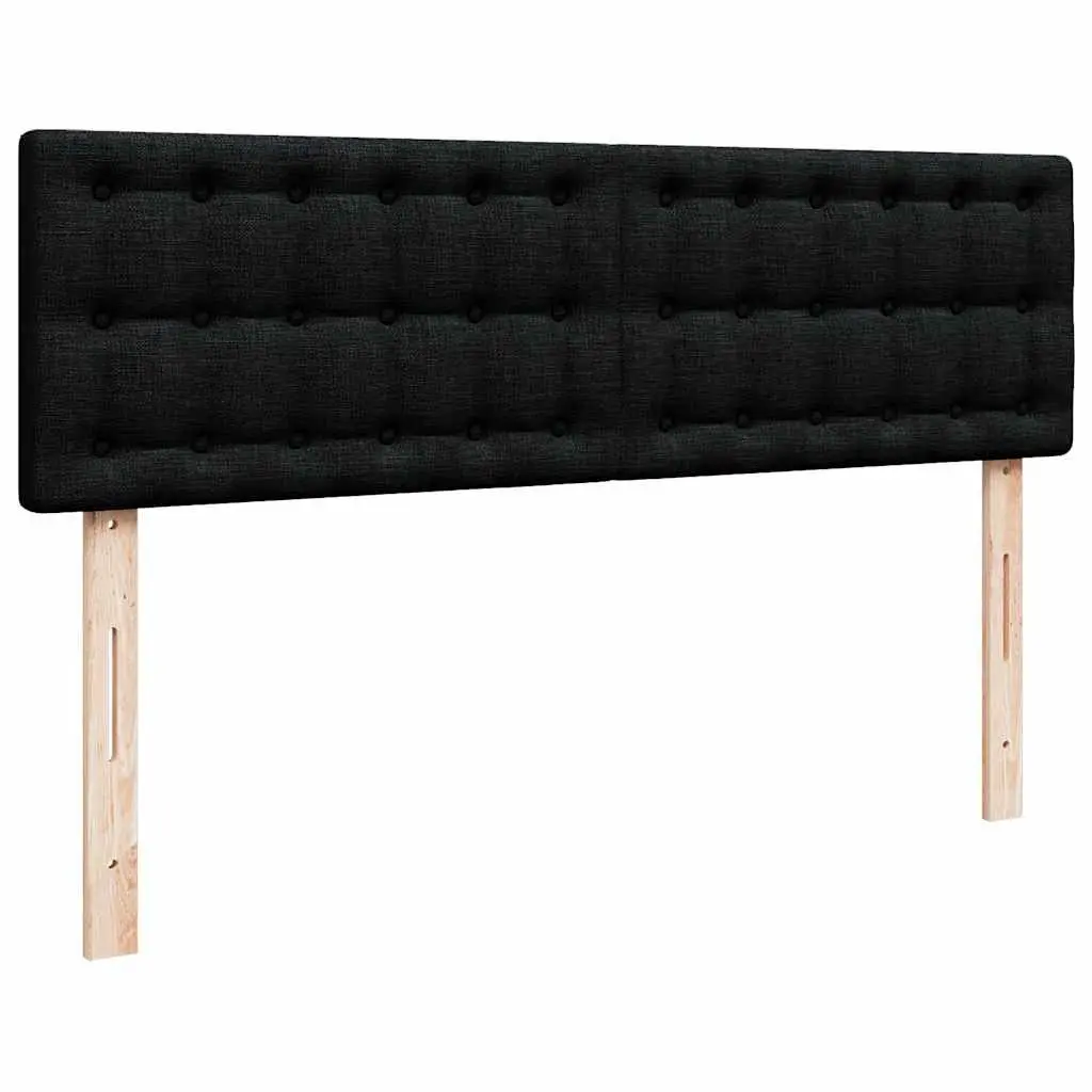 Double Ottoman Bed with Pocket Spring Mattress Black Fabric Storage Lift Base