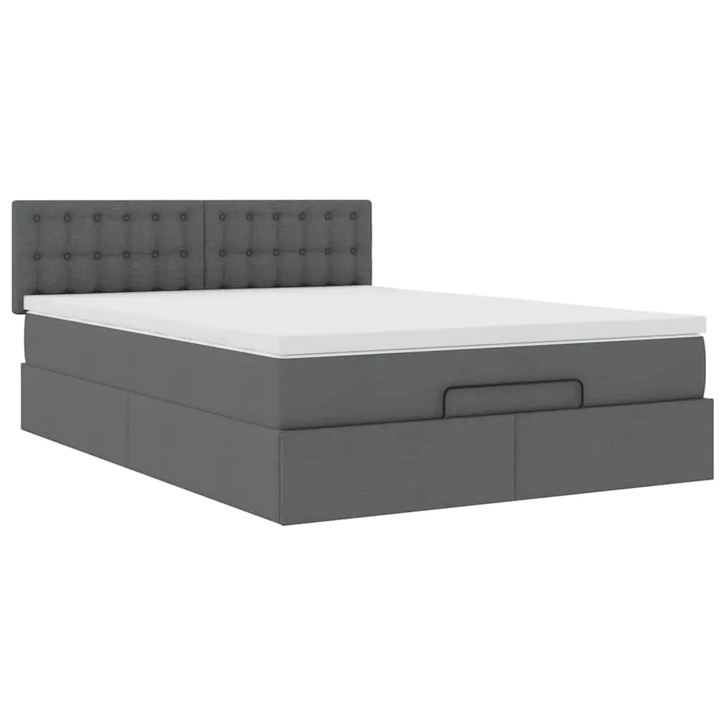 Ottoman Bed Queen Storage Lift Base Pocket Spring Mattress Grey Fabric