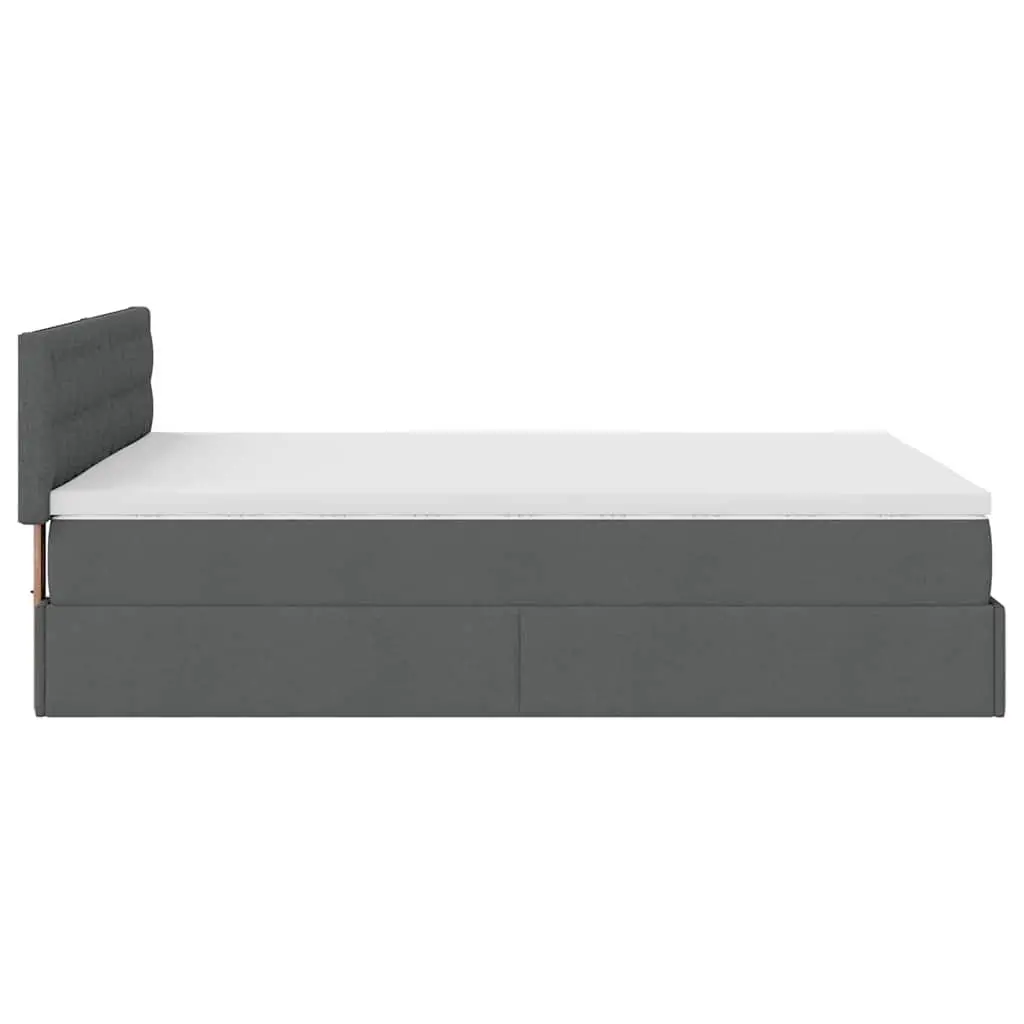 Ottoman Bed Queen Storage Lift Base Pocket Spring Mattress Grey Fabric