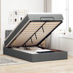 Comfortable Grey Ottoman Bed with Practical Storage Options