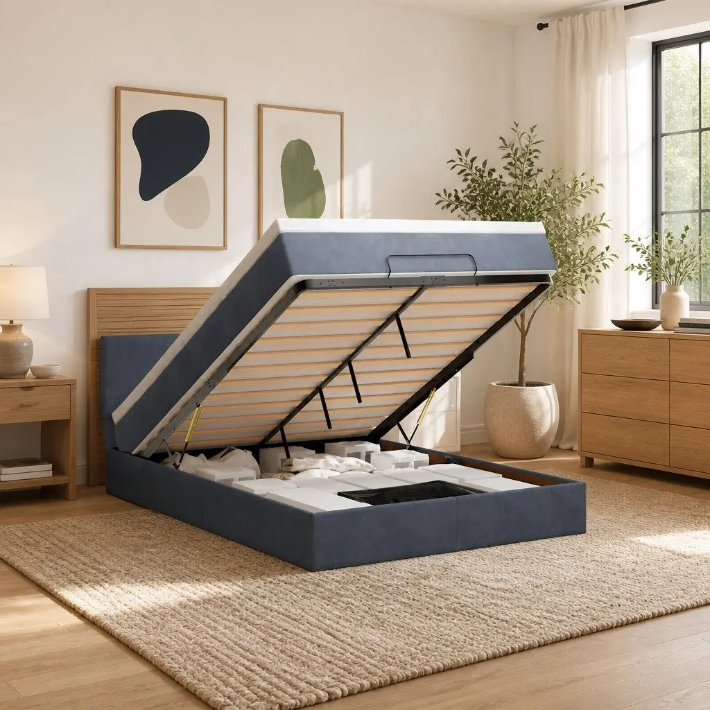 Ottoman Bed with Pocket Spring Mattress Storage