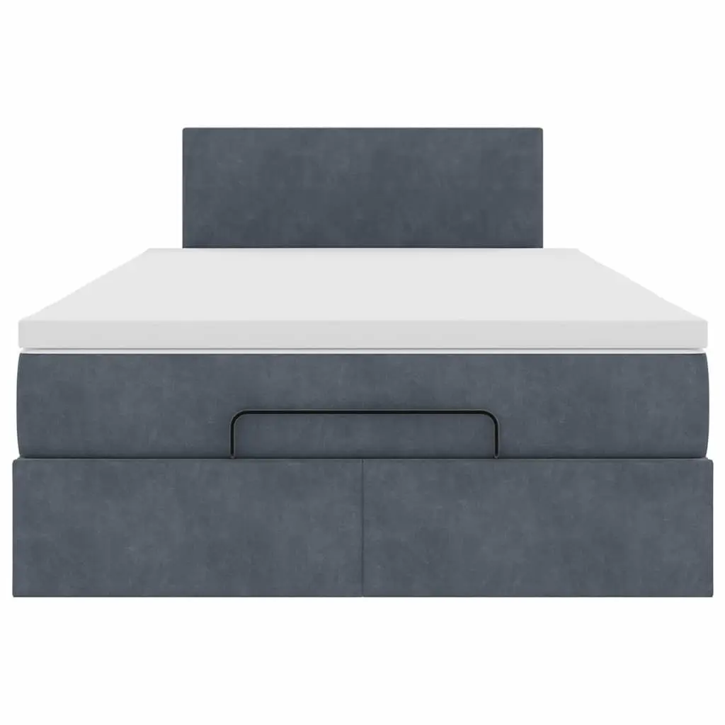 Ottoman Bed King Single Storage Lift Grey Velvet Pocket Spring