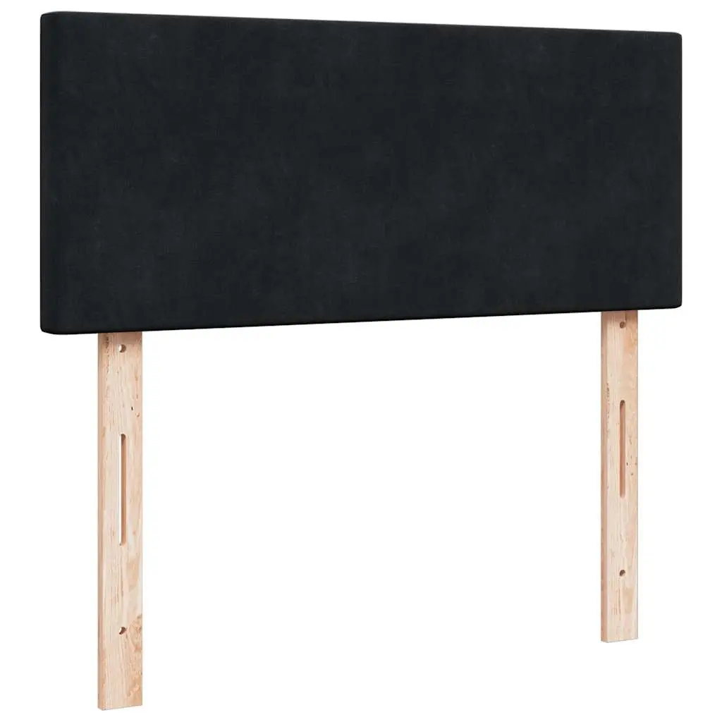 Ottoman Bed King Single with Pocket Spring Mattress Black Velvet Storage Lift