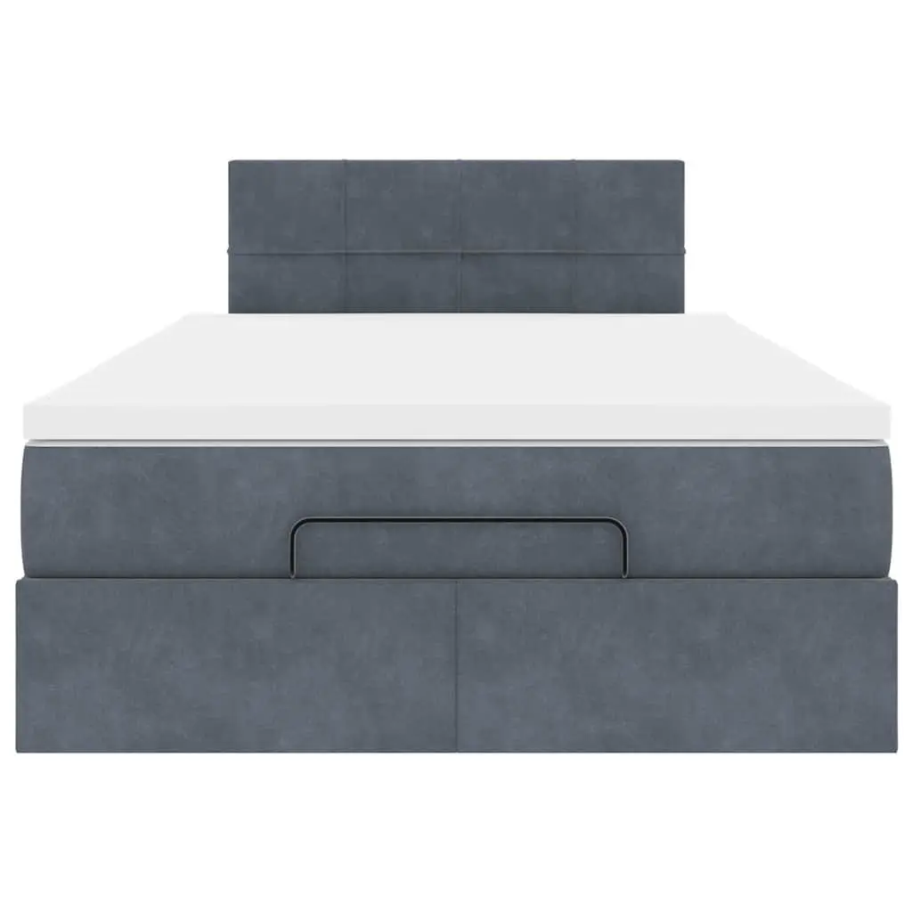 Ottoman Bed King Single with Pocket Spring Mattress Grey Velvet Storage Lift