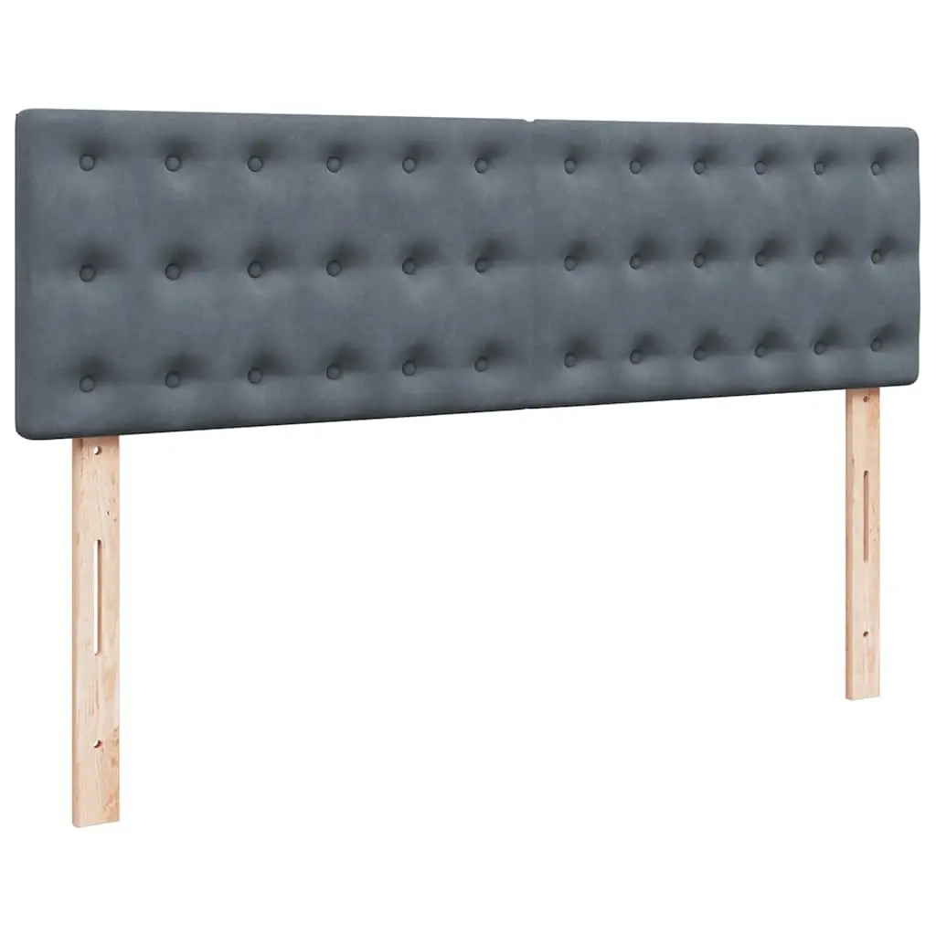 Double Ottoman Bed with Pocket Spring Mattress Grey Velvet