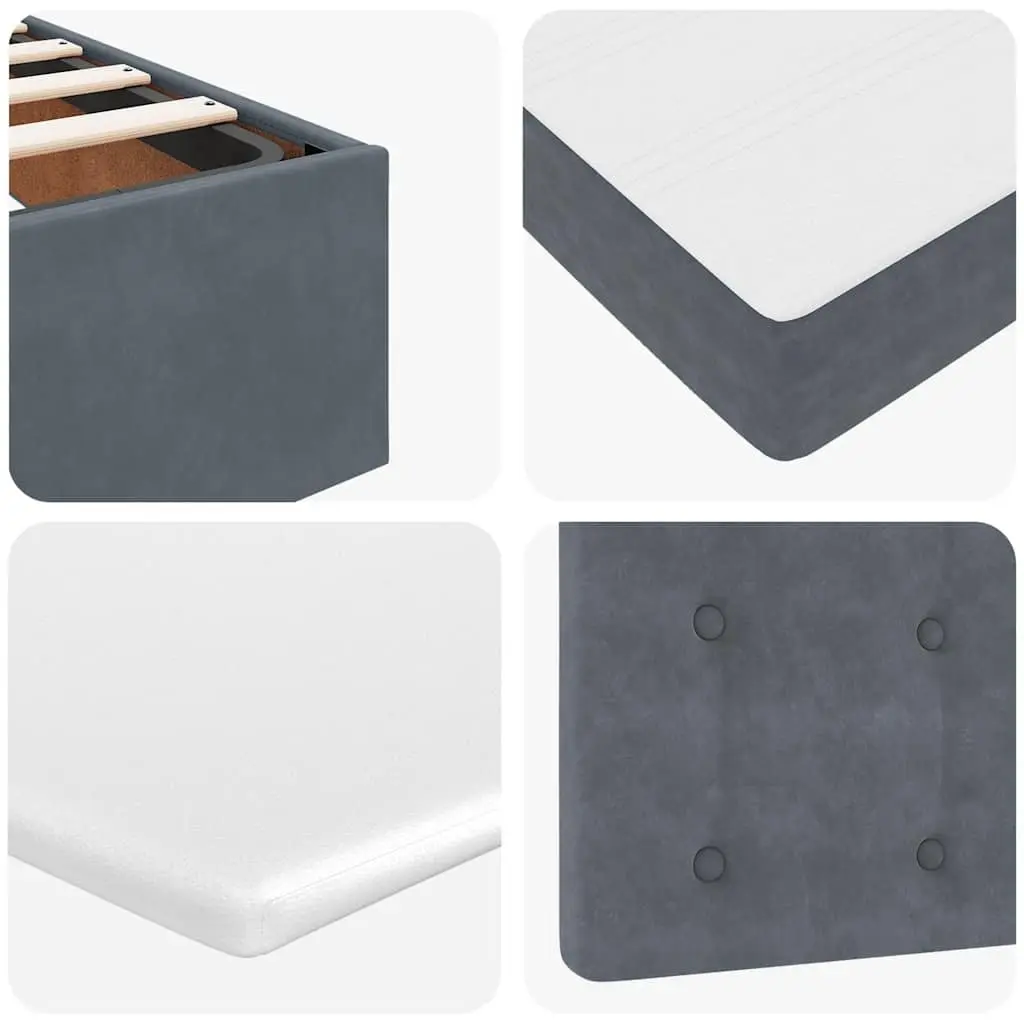 Ottoman Bed Queen Size Grey Velvet with Pocket Spring Mattress and Hydraulic Lift Storage for Bedroom