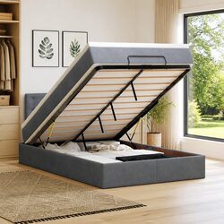 Comfortable Grey Ottoman Bed with Pocket Spring Mattress