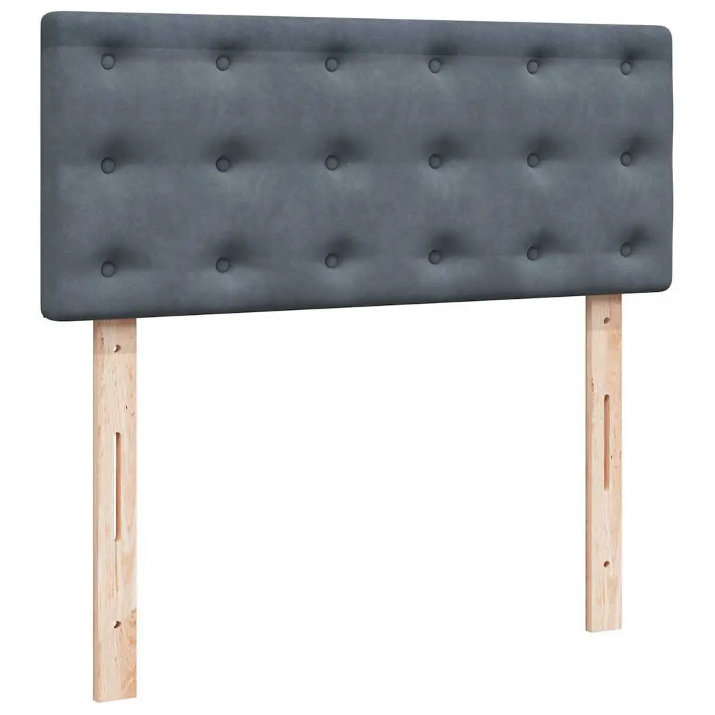 Ottoman Bed King Single Grey Velvet Storage Lift Base with Pocket Spring Mattress