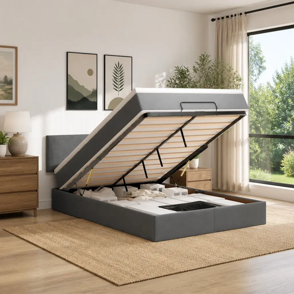 Ottoman Bed with Pocket Spring and LED Options
