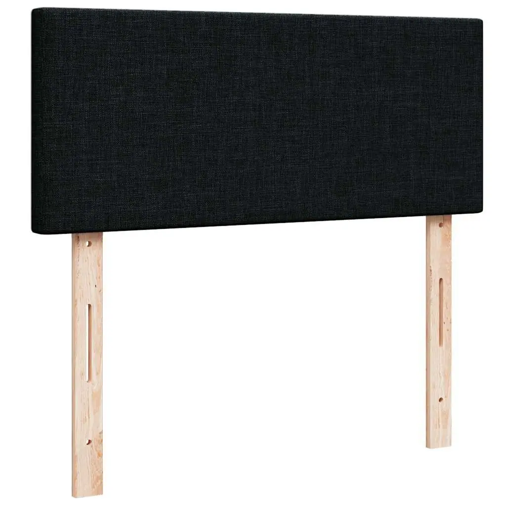 King Single Ottoman Bed Black Fabric Pocket Spring Mattress with LED Lights