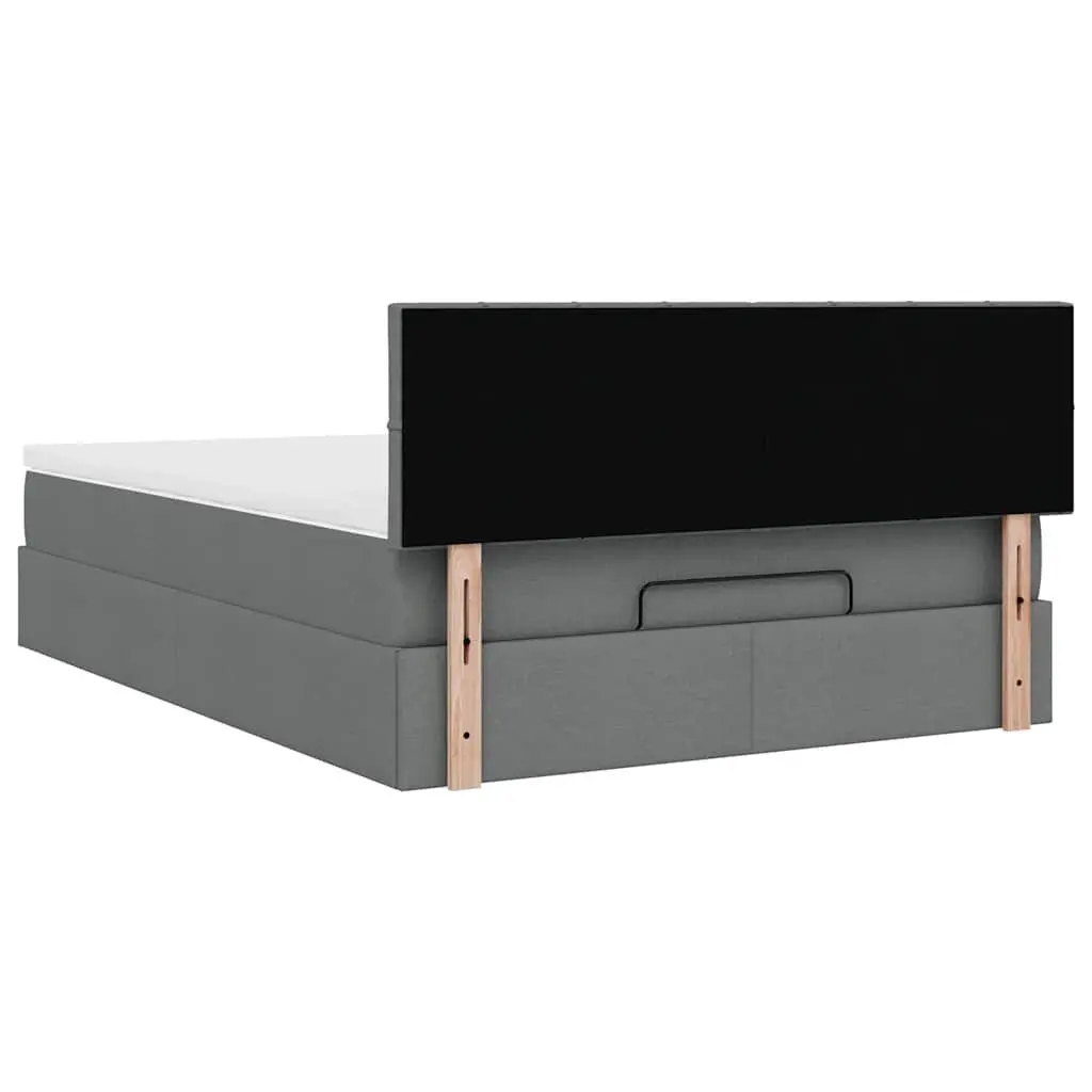Ottoman Bed with Grey Fabric and Storage Option