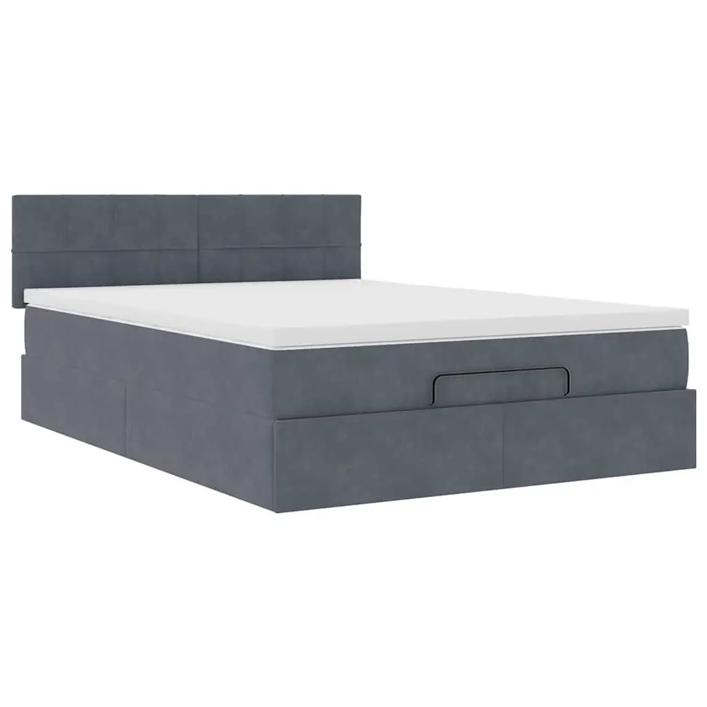 Double Ottoman Bed with LED Lights and Storage