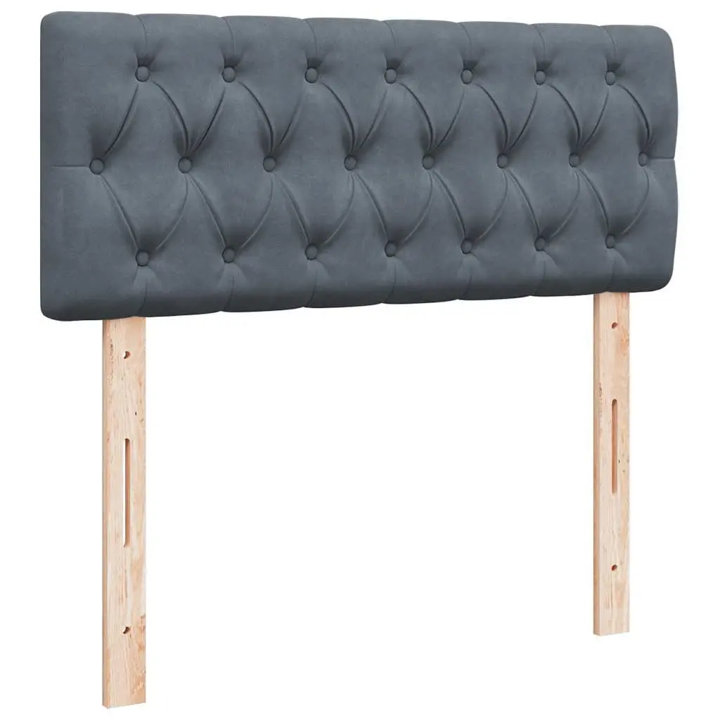 Ottoman Bed King Single Grey Velvet with Pocket Spring Mattress Storage LED