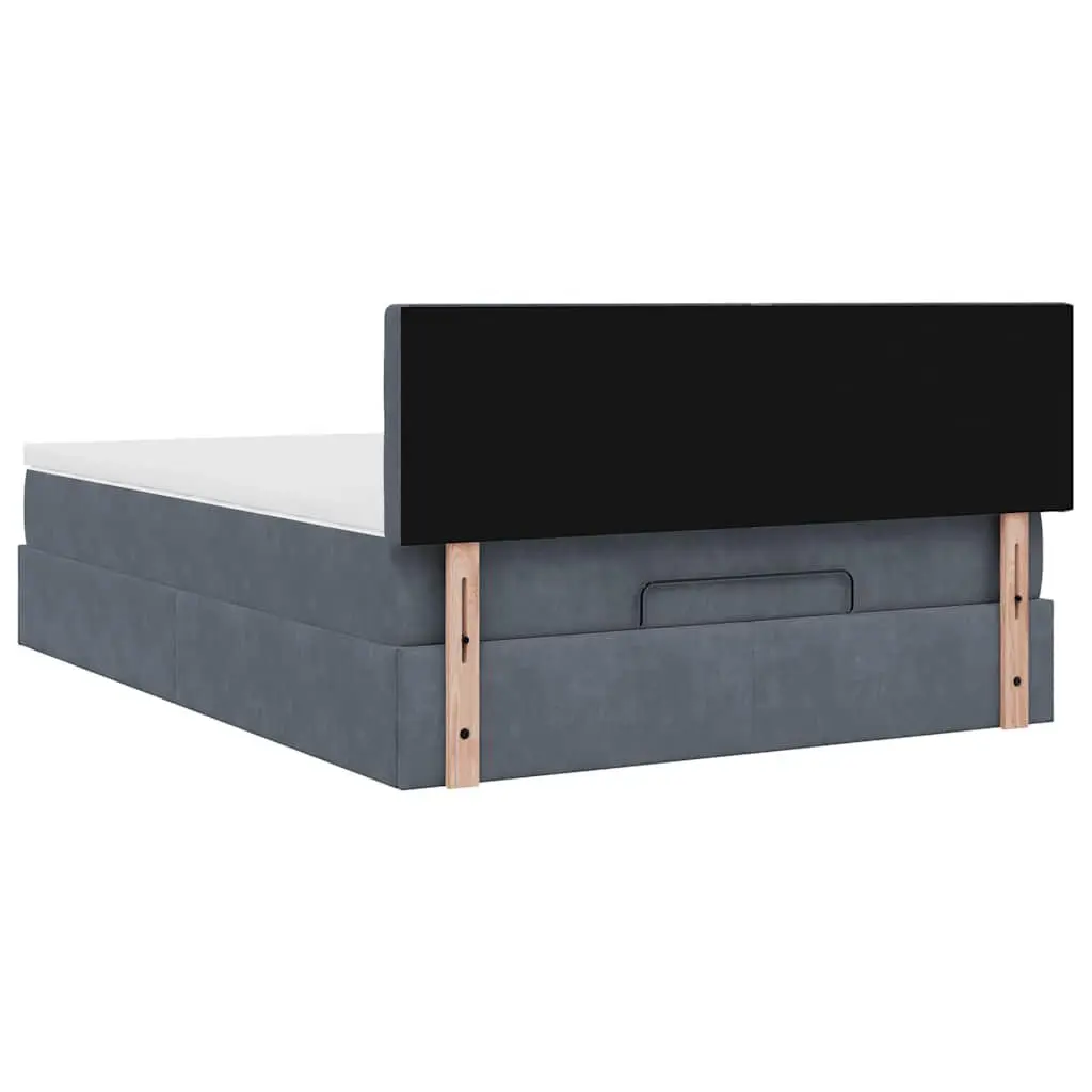 Ottoman Bed with Velvet Finish and Storage
