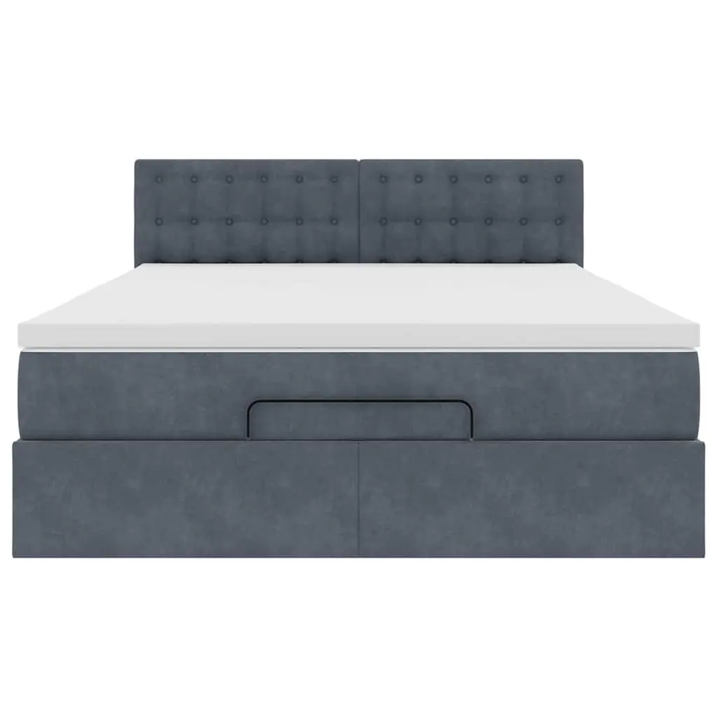 Grey Ottoman Bed with Pocket Spring Mattress