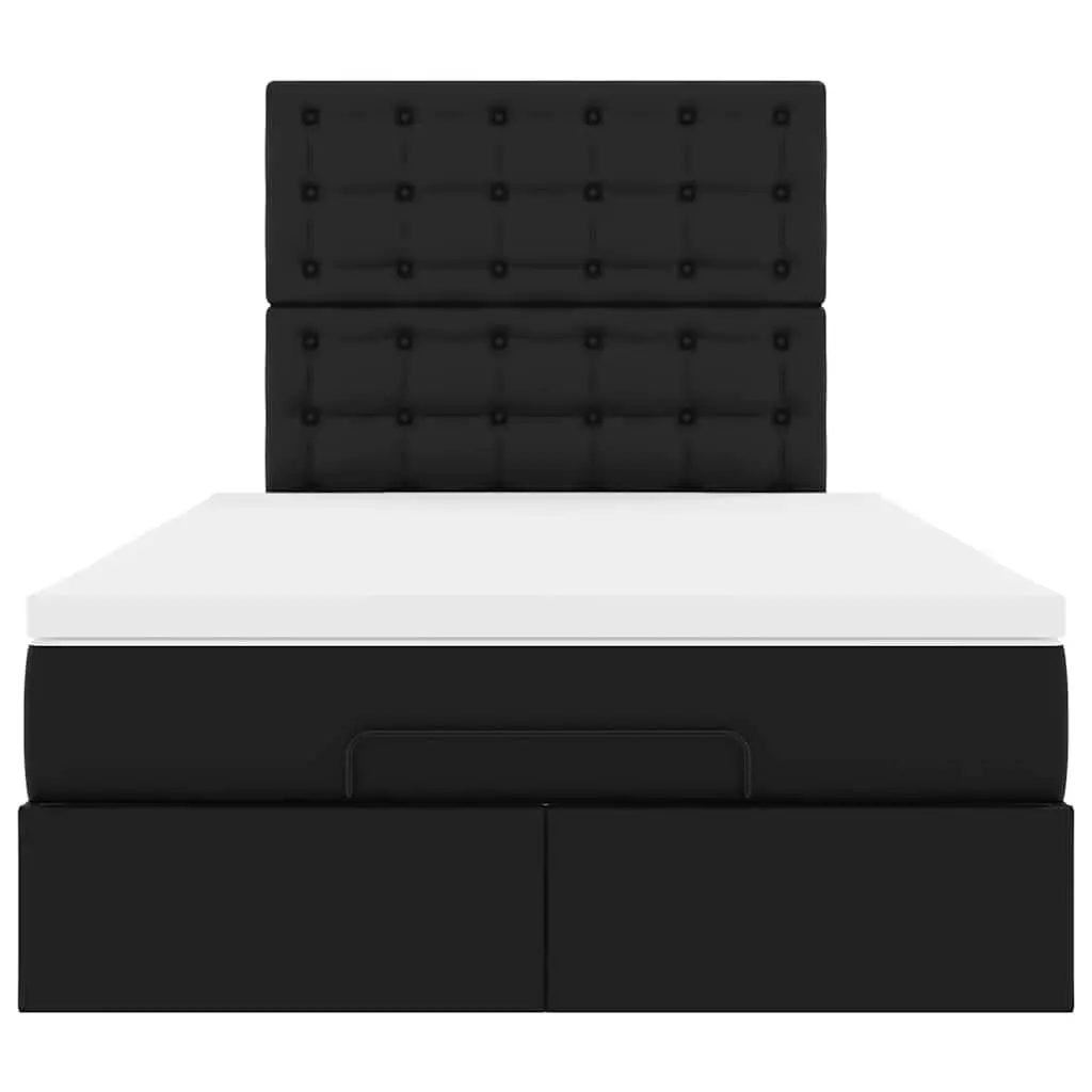 Ottoman Bed Frame King Single with Pocket Spring Mattress Black Storage Lift