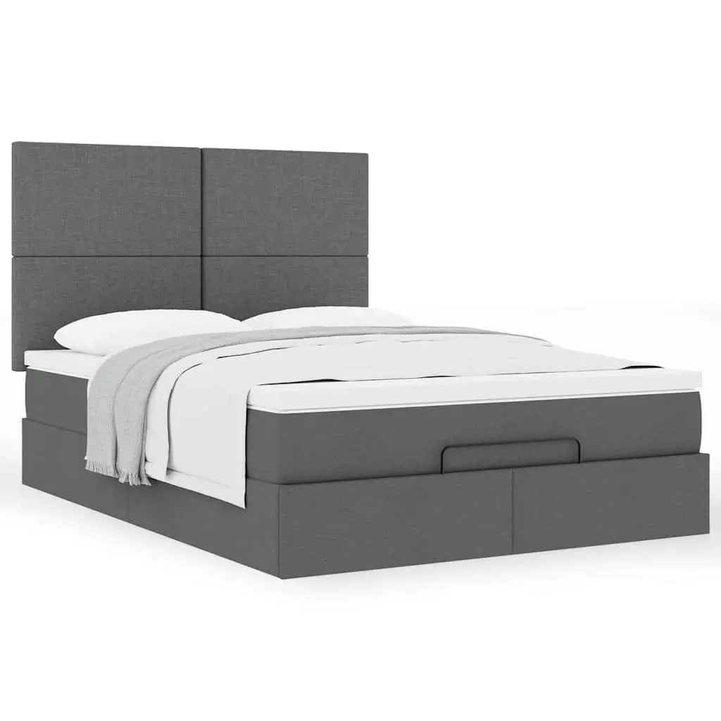 Grey Ottoman Bed with Mattress