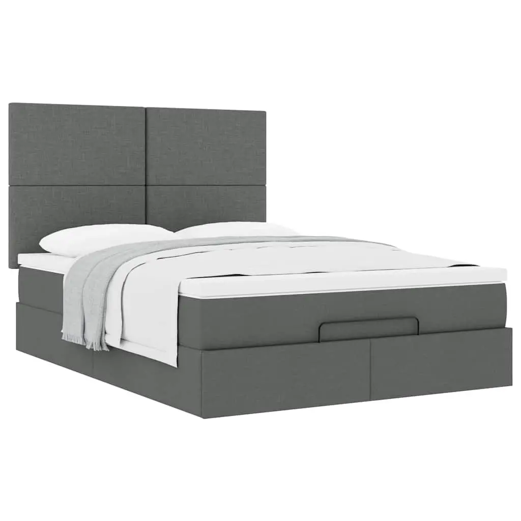 Grey Ottoman Bed with Mattress