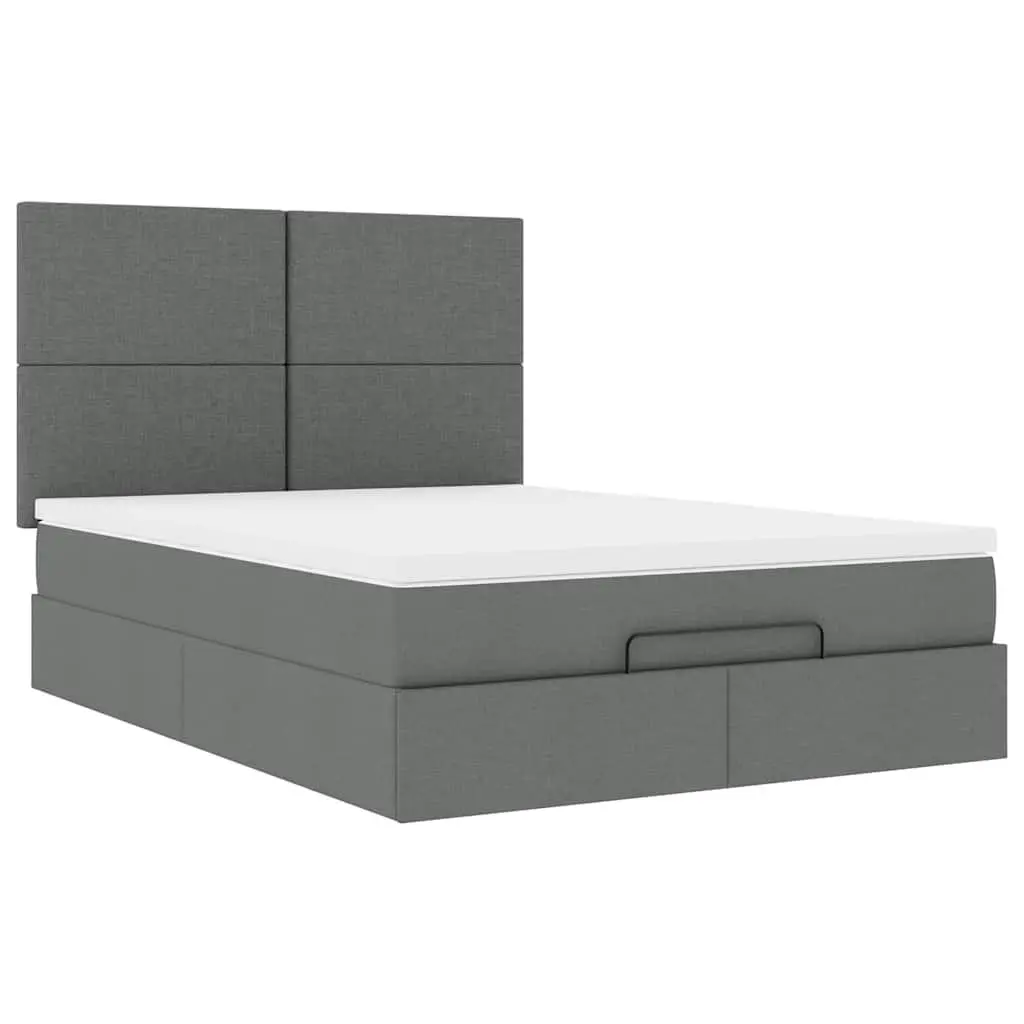 Grey Ottoman Bed with Mattress