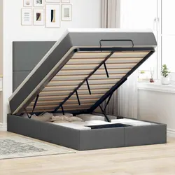 Comfortable King Single Ottoman Bed with Grey Fabric