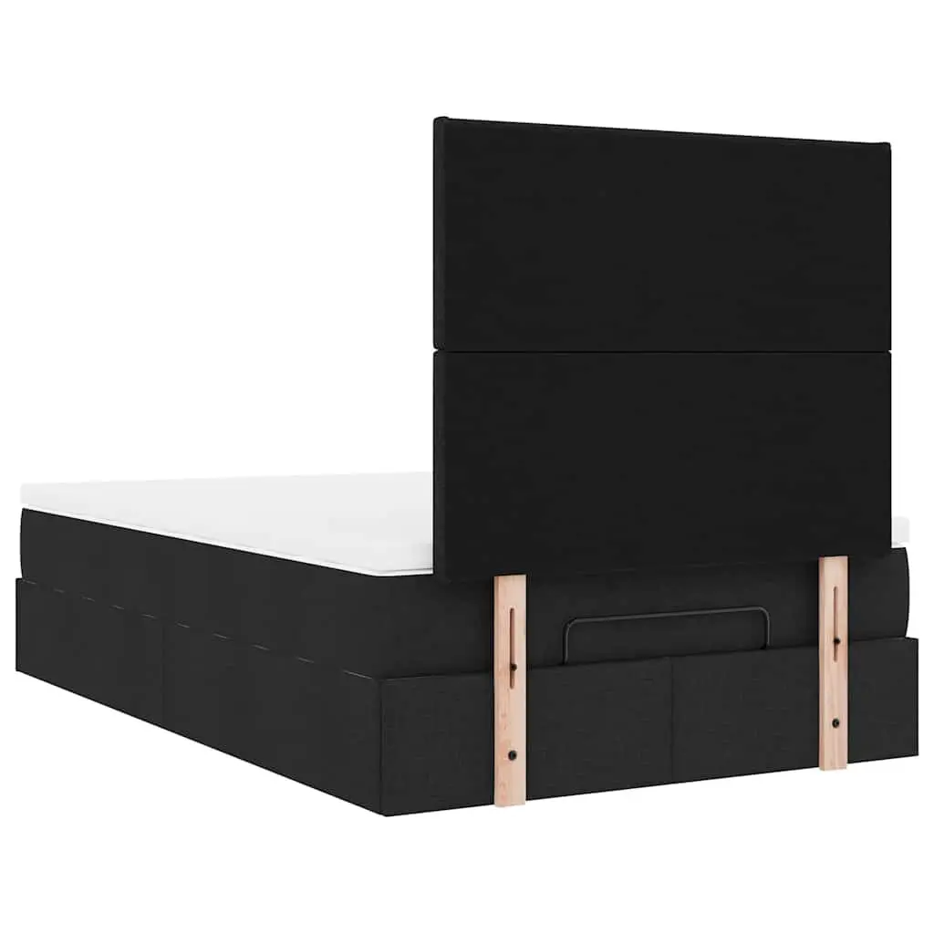 Ottoman Bed with Mattress and Storage in Black