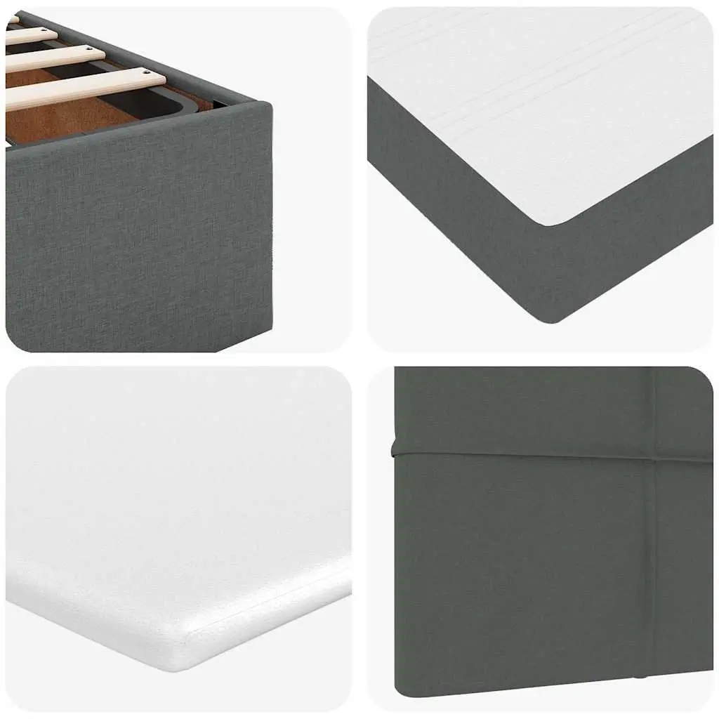 Ottoman Bed with Mattress Queen Size Grey Fabric Storage Lift Slat Base