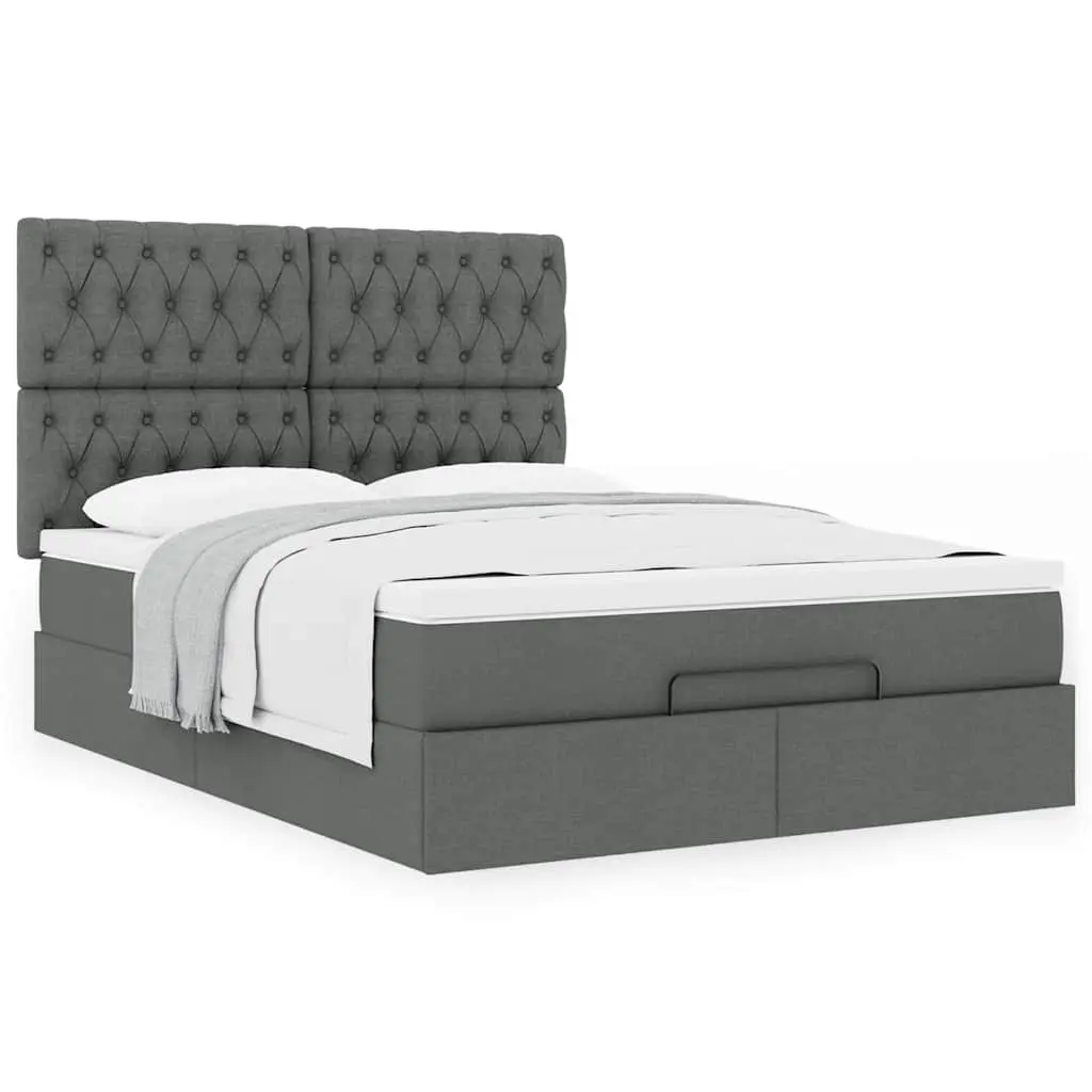 Queen Ottoman Bed with Grey Pocket Spring Mattress and Storage Functionality
