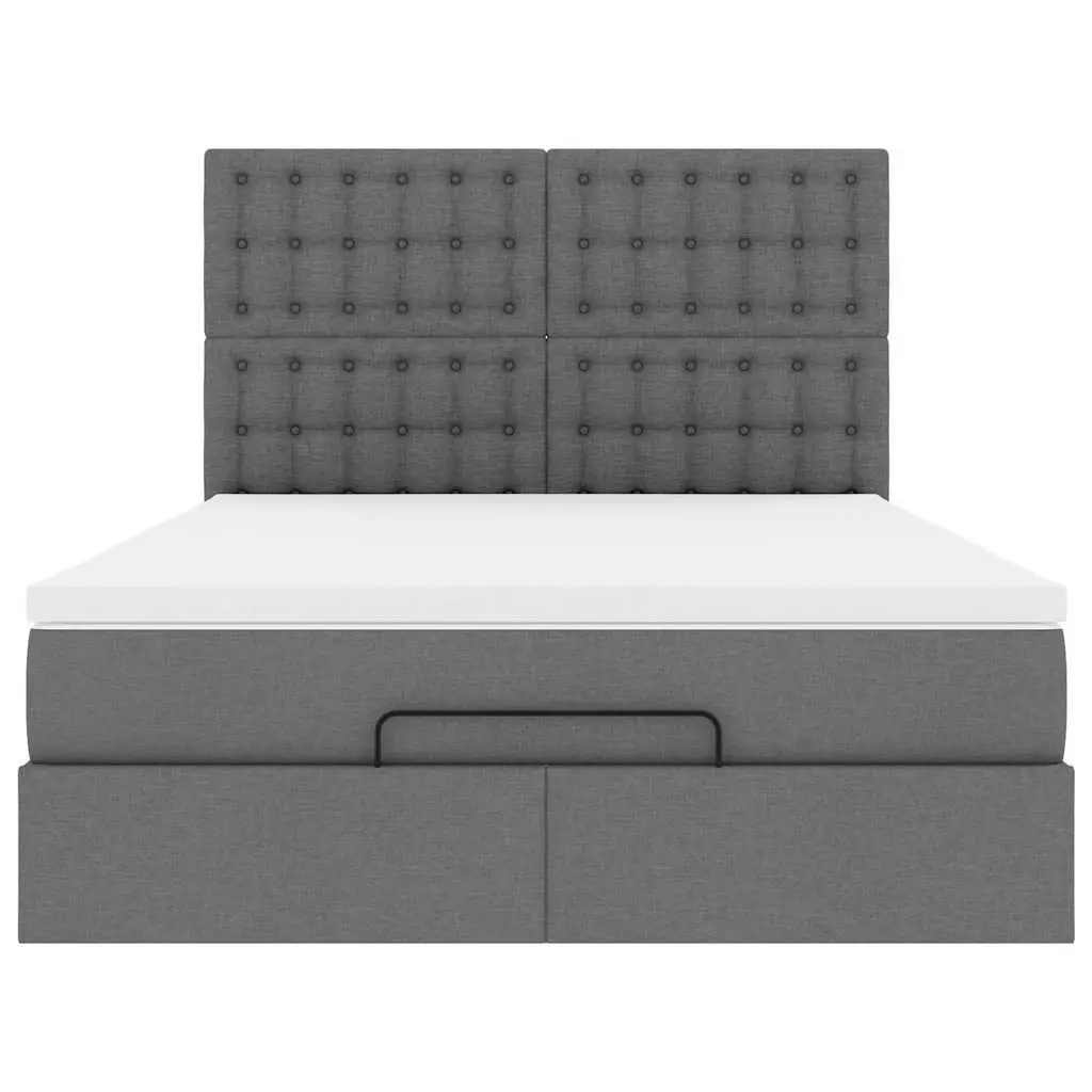 Ottoman Bed with Pocket Spring Mattress Grey Double Storage Bedroom Furniture