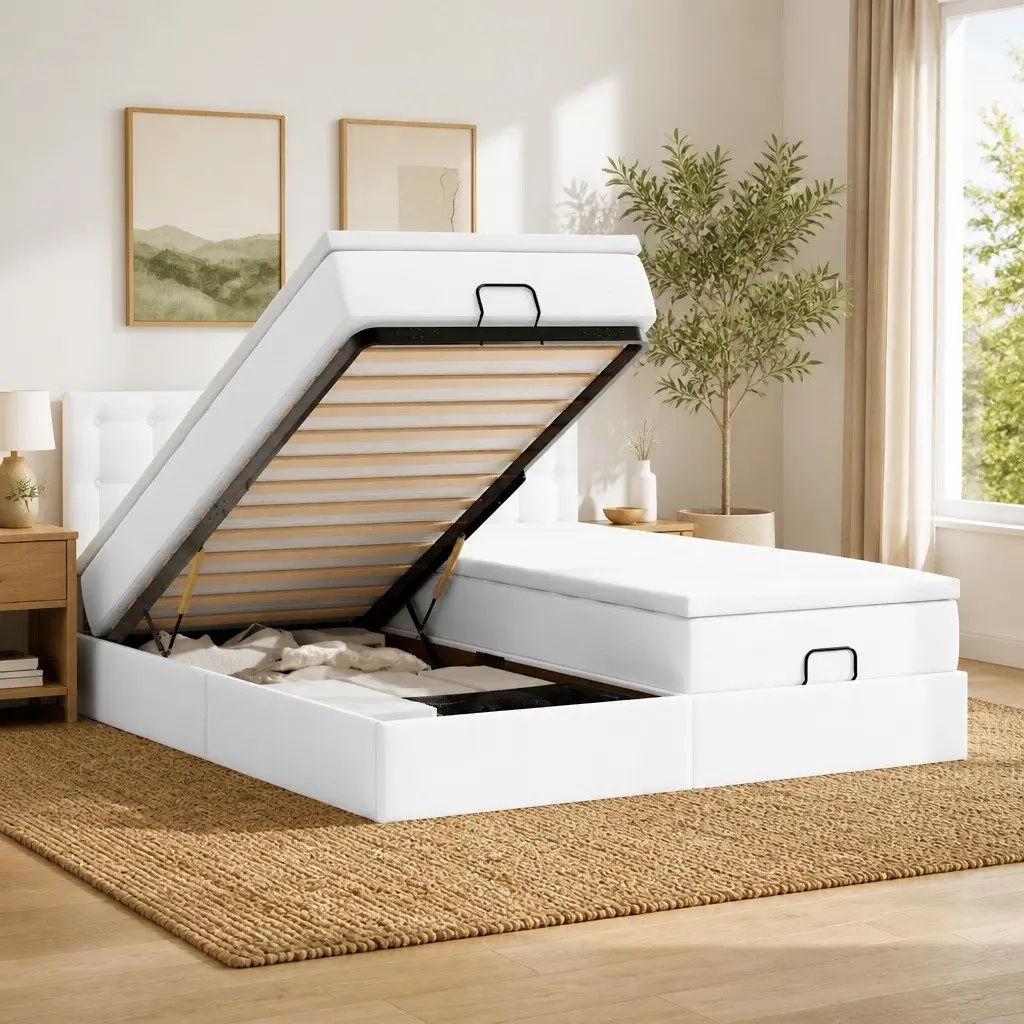Ottoman Bed King Single in Grey