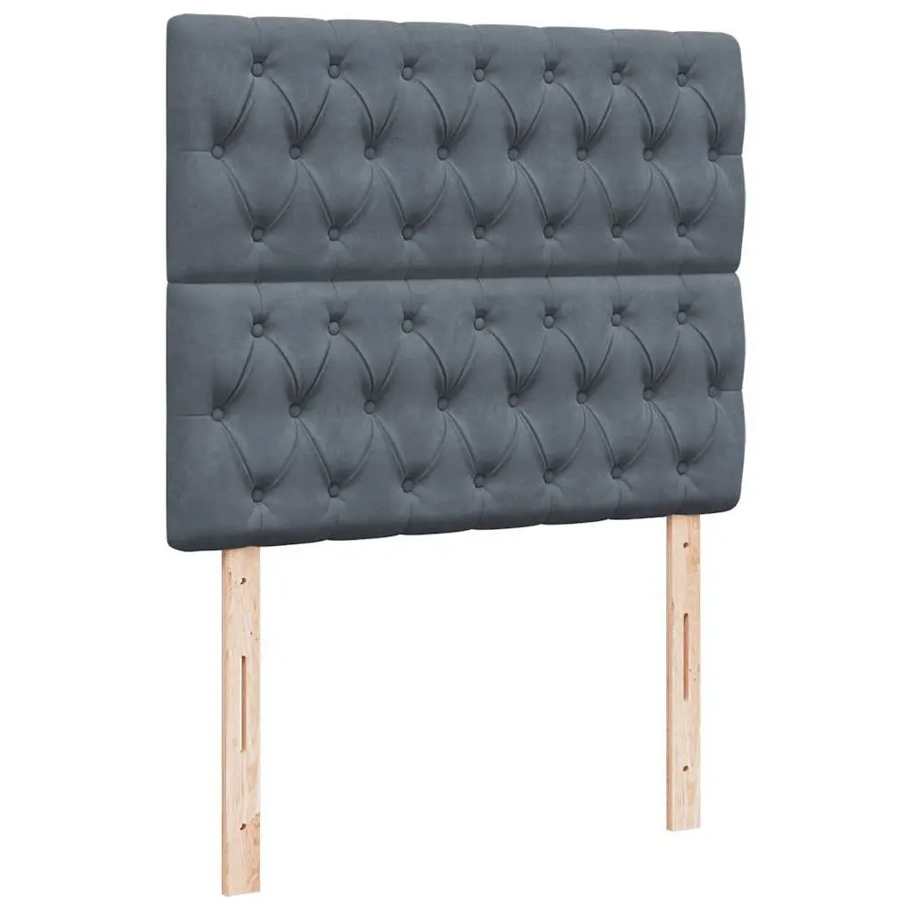 Ottoman Bed with Mattresses King Single Grey Velvet Storage Lift-Up Frame