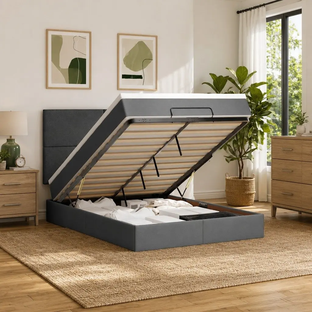 Ottoman Bed in Grey
